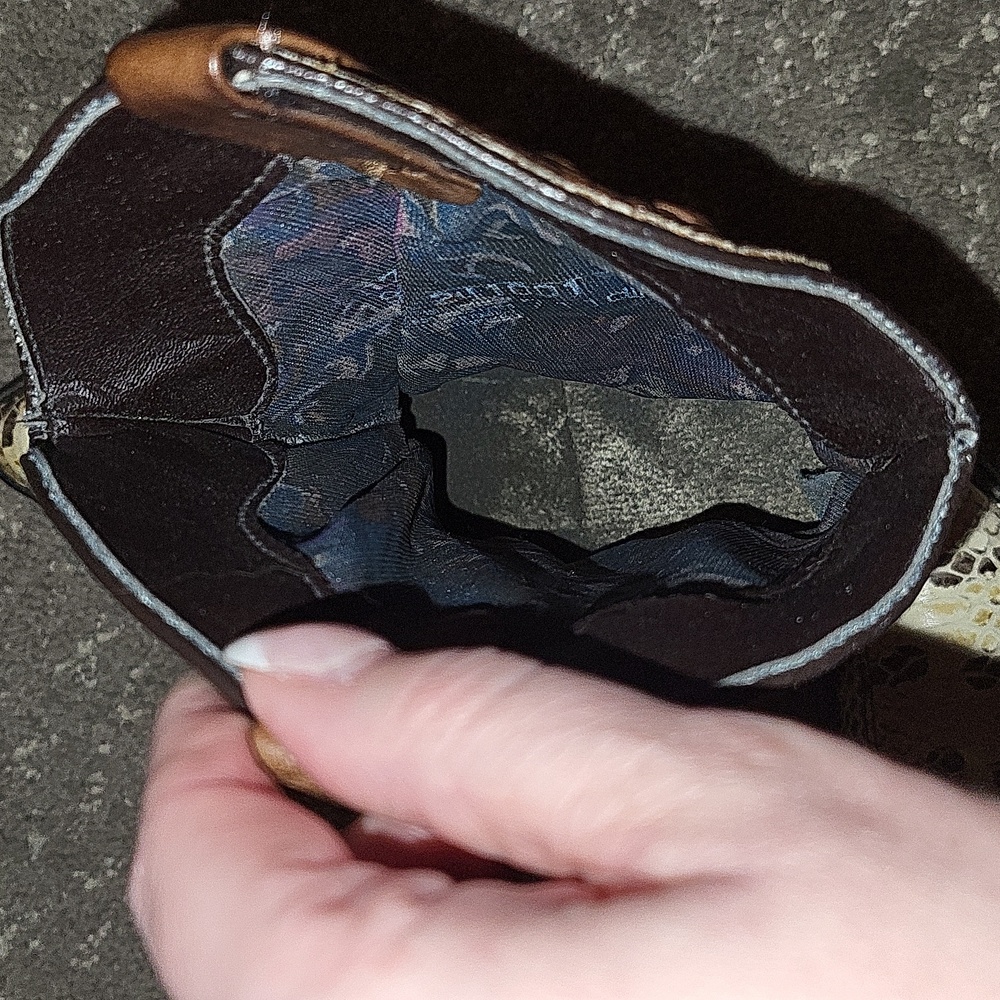 Vintage Dingo Made in the USA Snake Skin Cowboy Boots with Toe Tips - Picture 11 of 16